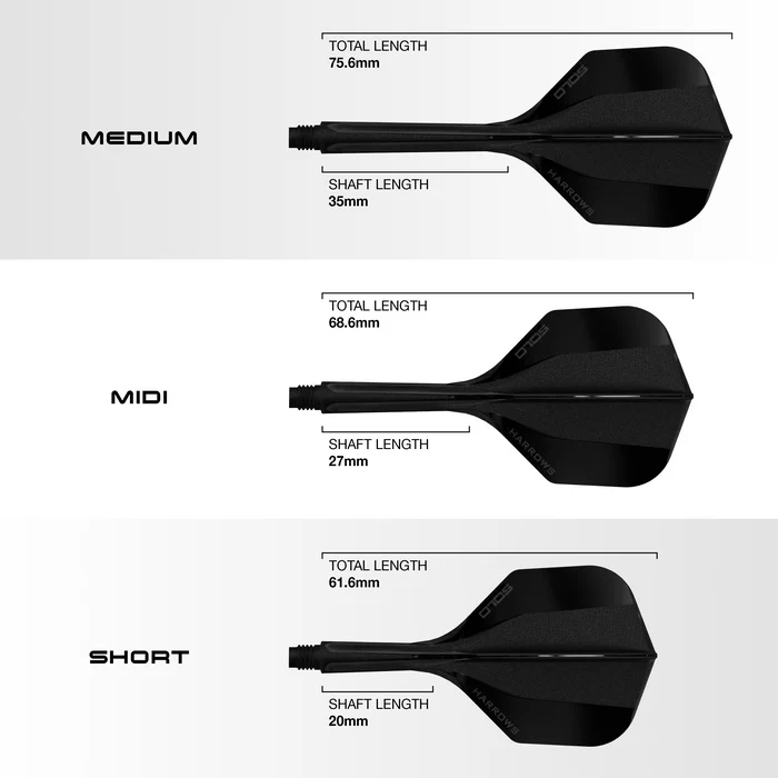 Harrows Solo Integrated Flight- Shaftsystem - No6 Shape - Black