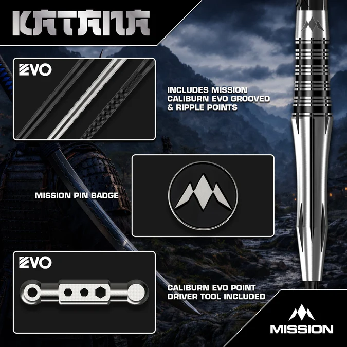 Mission Katana Darts - 95% Tungsten Wechselspitzen - Steeldart