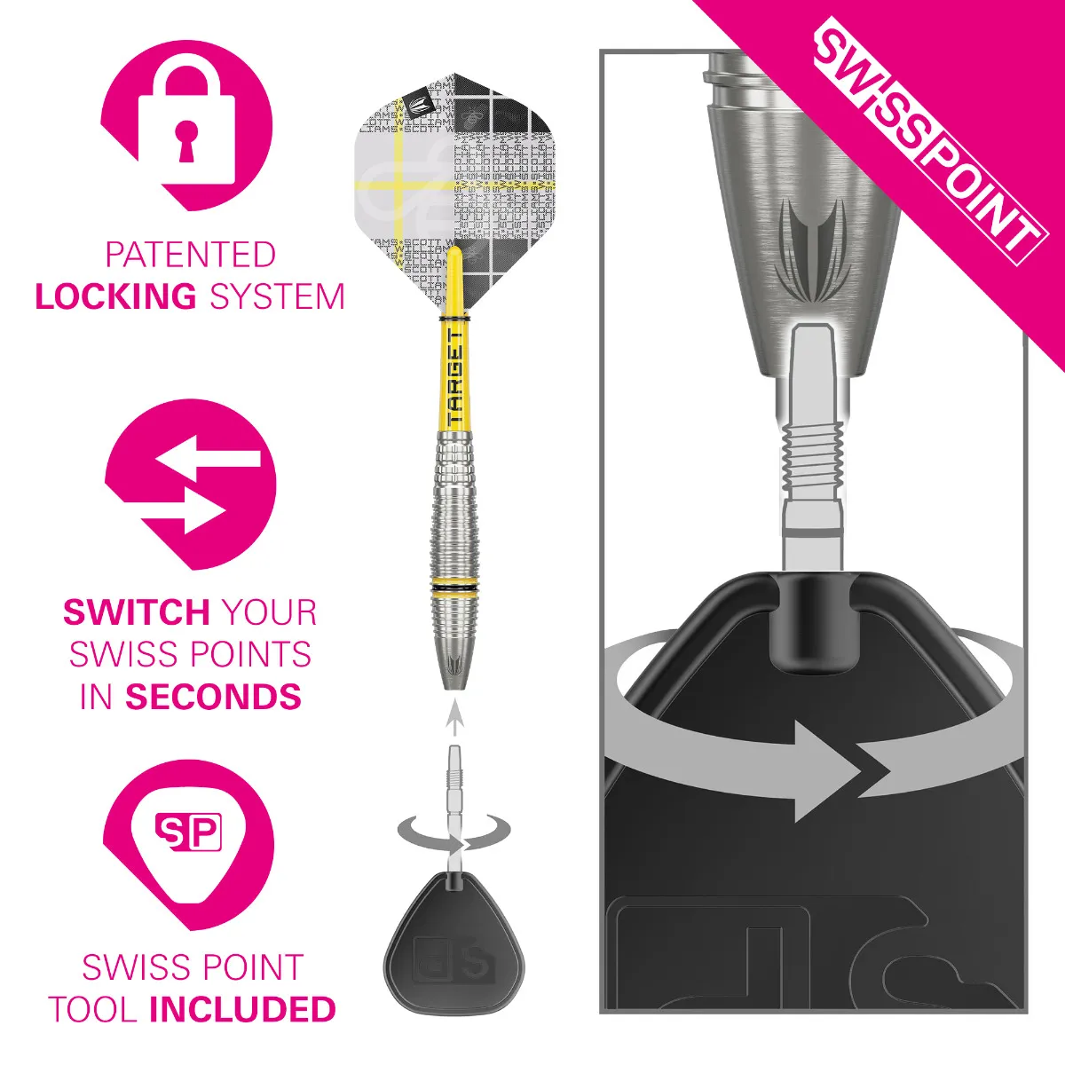 Scott Williams G2 90% Target Swiss Point - Steeldart
