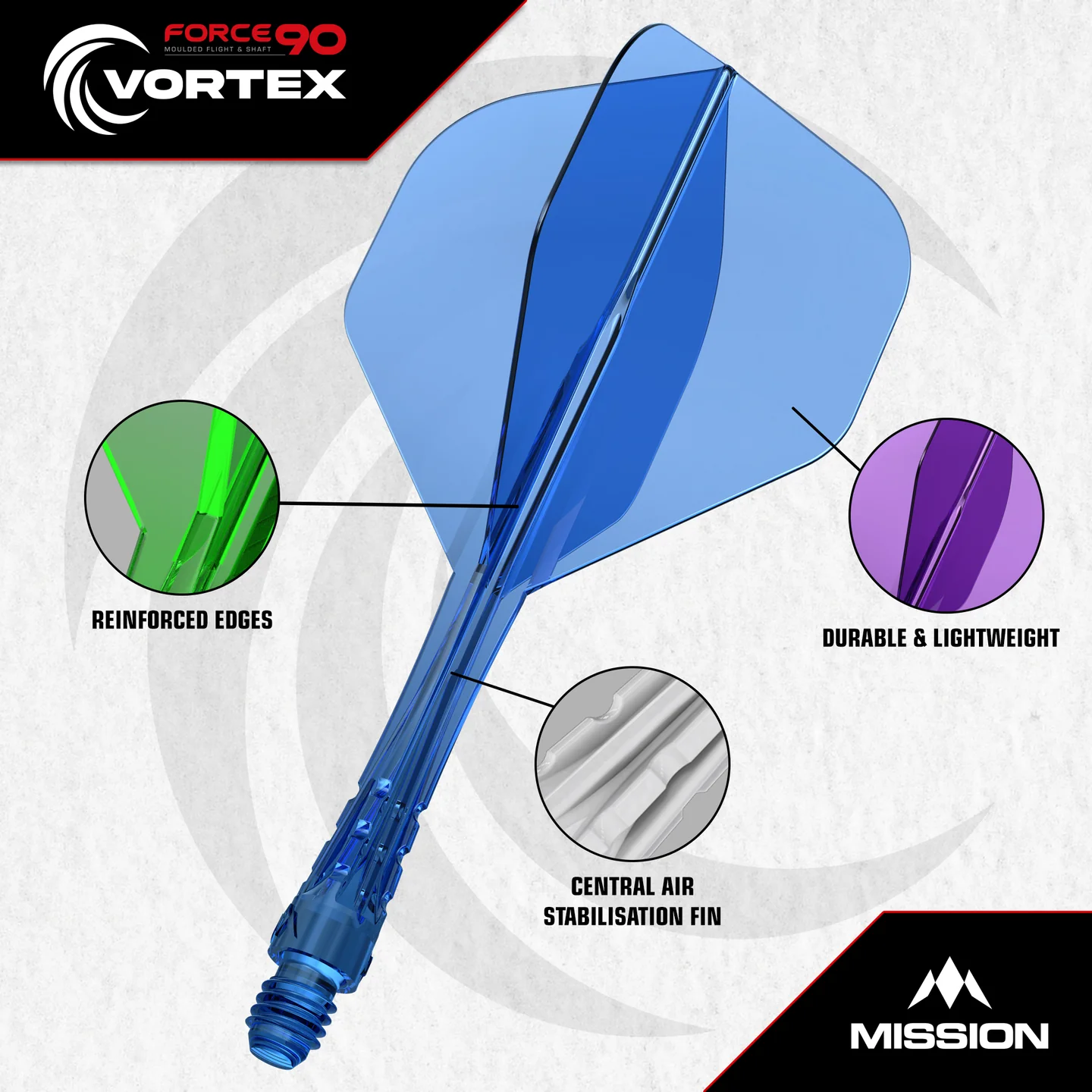 Mission - Force 90 Vortex - Flight-Shaftsystem - Standard No2 - Neon gelb
