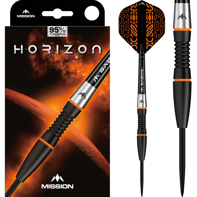 Mission Horizon Darts - 95% Black & Orange - Steeldart