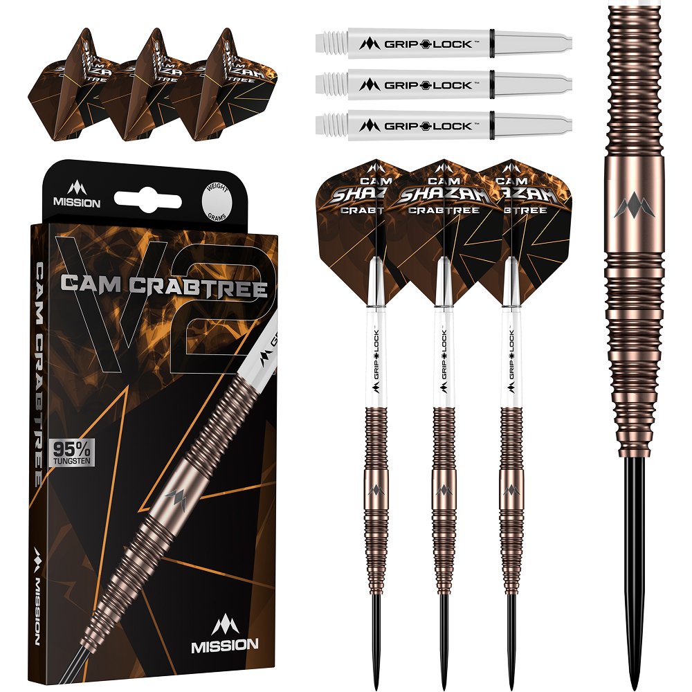 Mission Cam Crabtree V2 Darts - 95% Tungsten - Steeldart