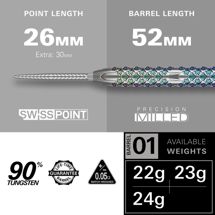 Rove 01 SP Target Steel Tip Darts 2024 - Steeldart