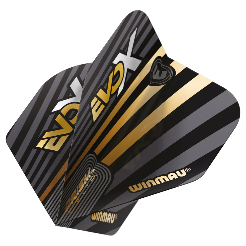 Winmau Prism Delta MvG EvoX Dart Flights - Black & Gold