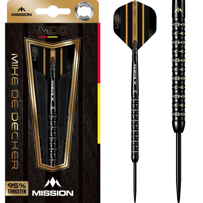 Mike De Decker 95% Tungsten - Black & Gold Mission - Steeldart