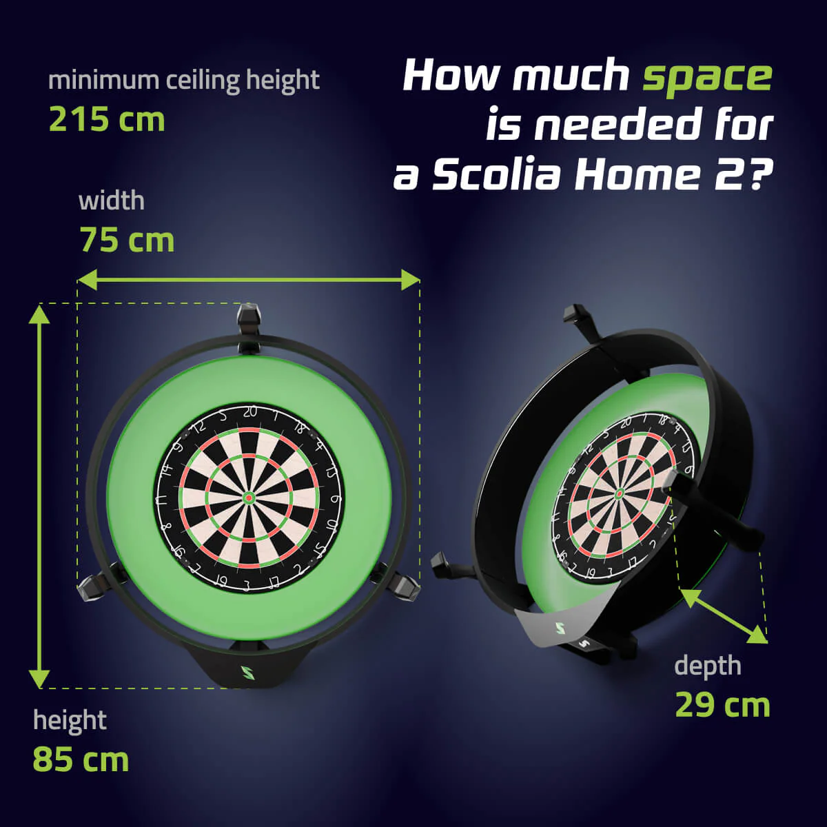 Scolia Home 2 Vers. 2.3 - Scoring System mit Beleuchtung - Automatisches Zählsystem für Steeldarts