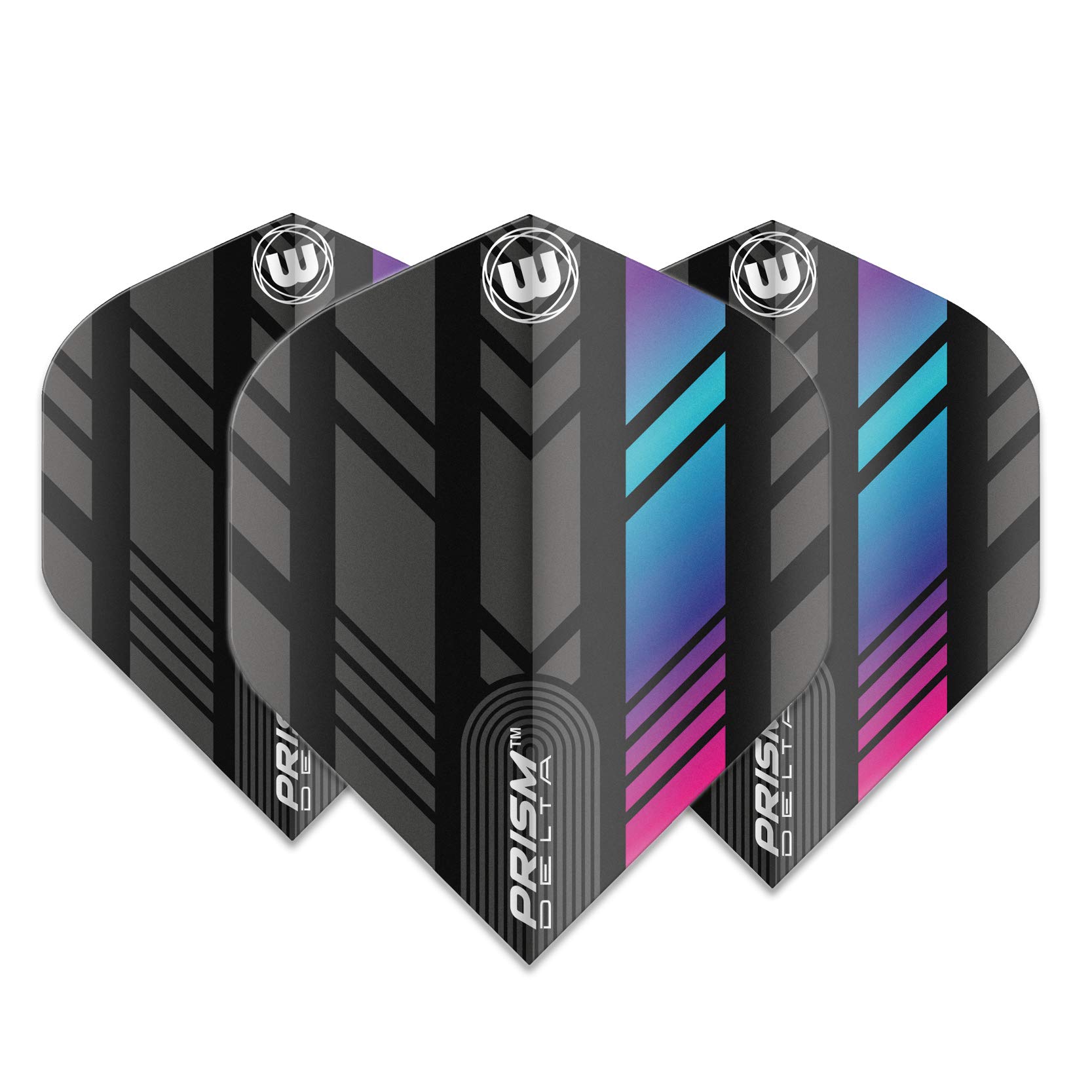 Prism Delta Winmau Dart Flights - Rainbow black