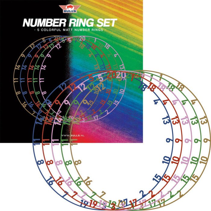Bull's NL Colorfull Matt Nummern Ring Set - 5 Stück