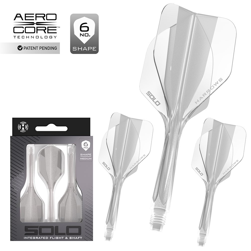 Harrows Solo Integrated Flight- Shaftsystem - No6 Shape - Clear