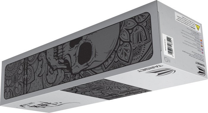 Target Ink Dartmatte mit Totenkopf - Grau