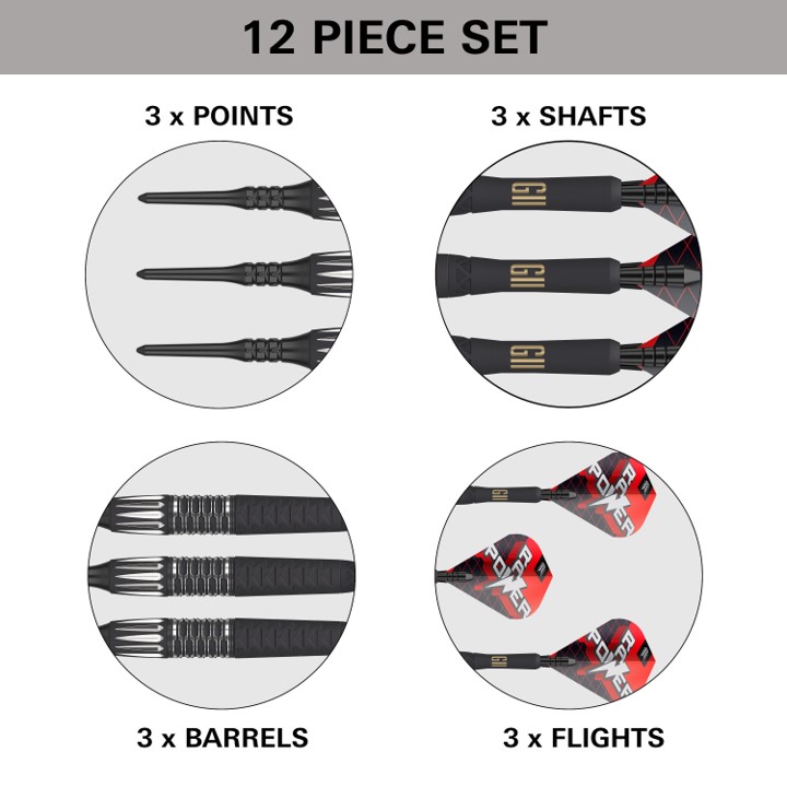 Phil Taylor Raw Power G11 95% Soft Tip Darts 2024 - Softdart