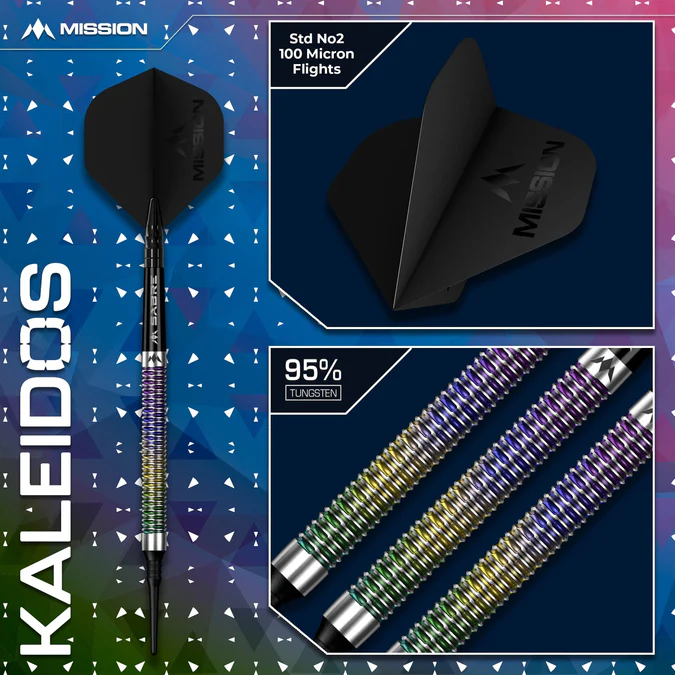 Mission Kaleidos Darts - 95% Tungsten - Steeldart