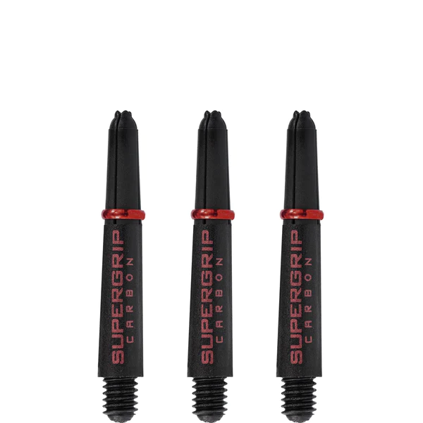 Supergrip Carbon Dart Shafts Harrows - Black & Red