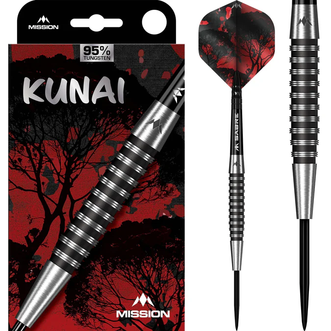 Mission Kunai Darts - 95% Black PVD - Steeldart