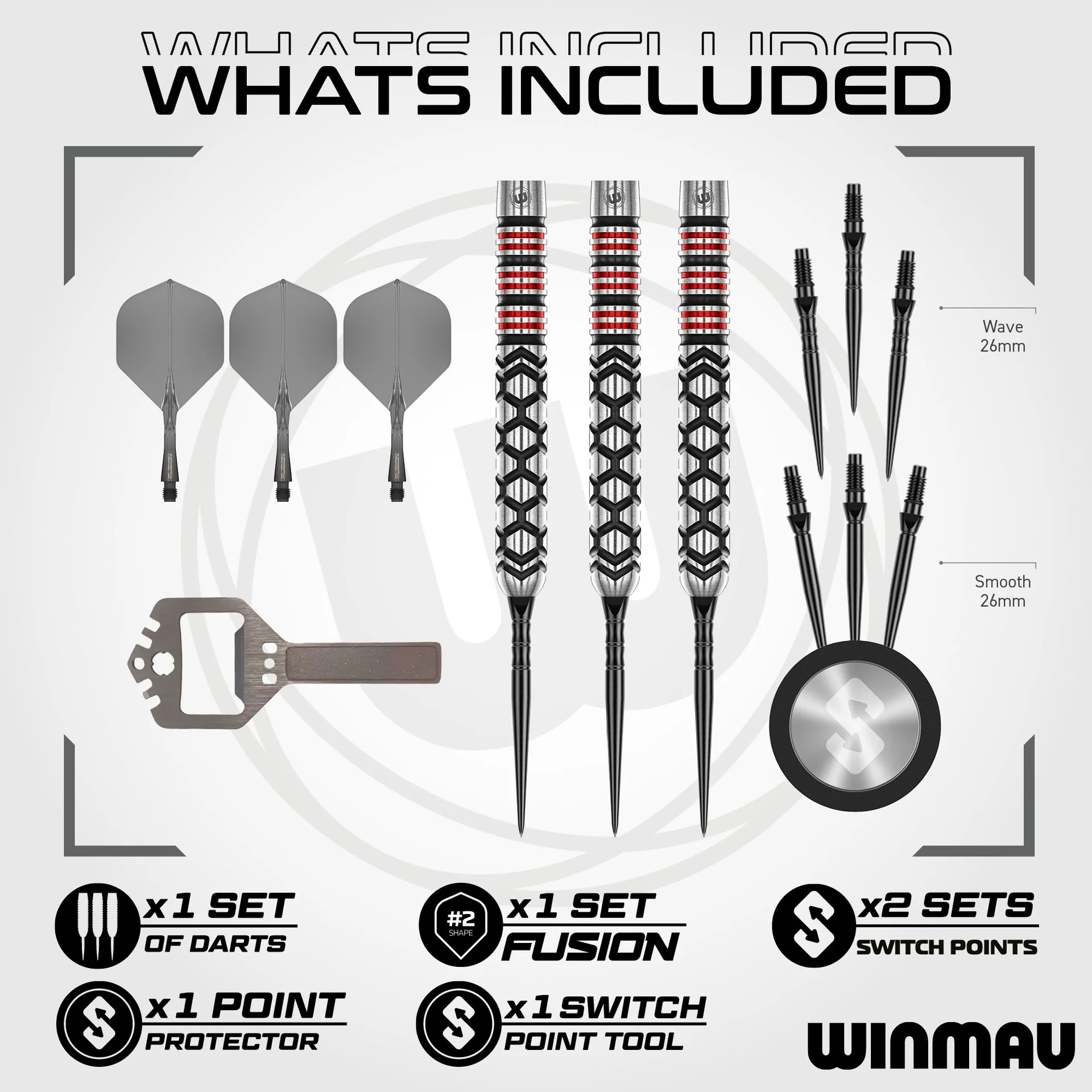 Winmau Fornax Parallel Switch Points - Wechselspitzen - Steeldart