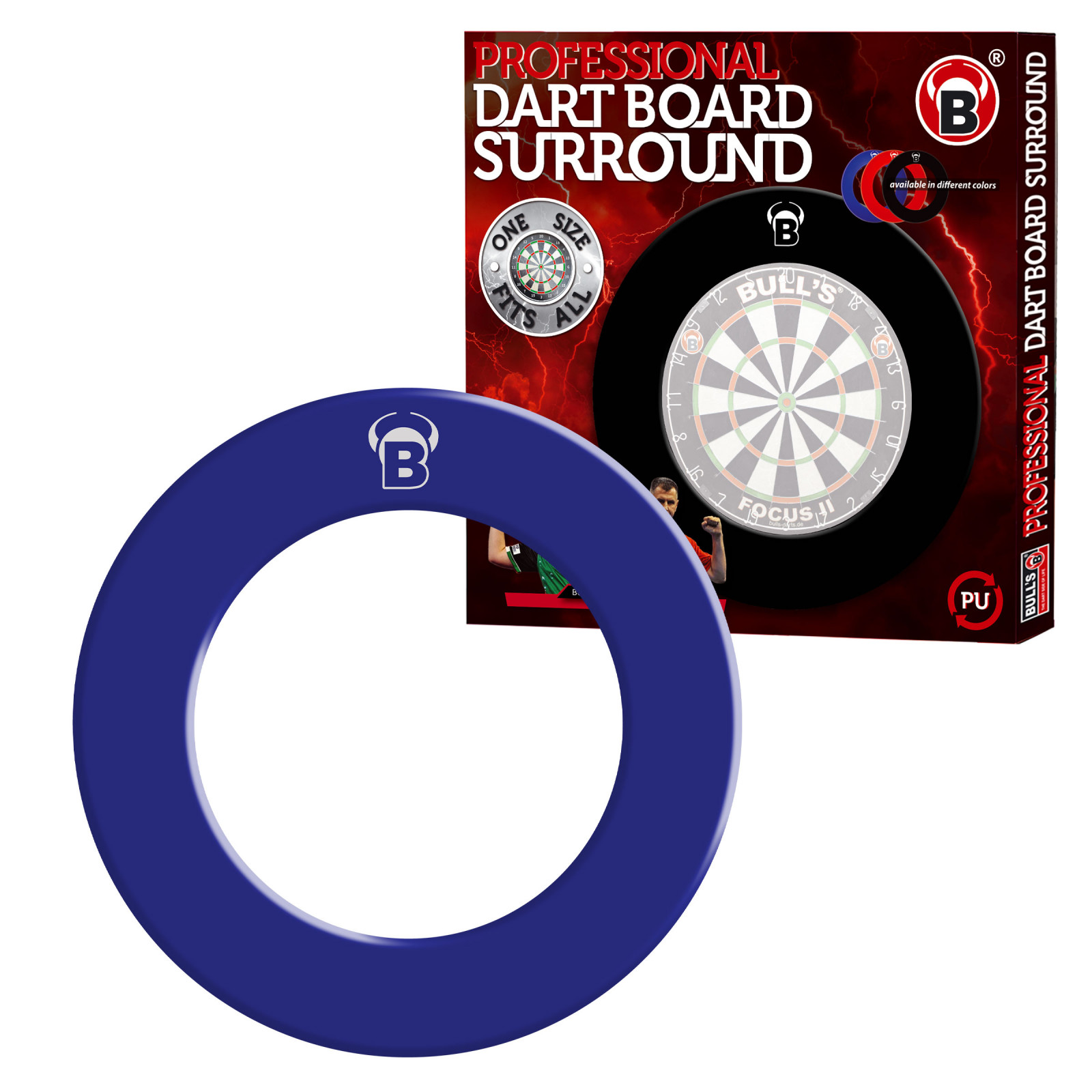 Pro Bull's Dartboard Surround - Blau mit Aufdruck
