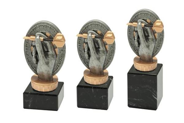 Dart Pokal klein - Dartfigur auf Marmorsockel