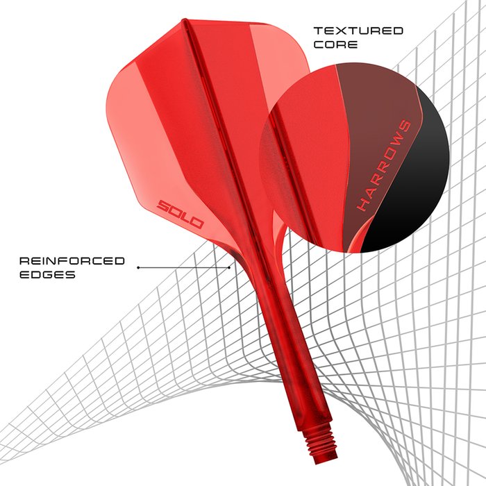 Harrows Solo Integrated Flight- Shaftsystem - No6 Shape - Red