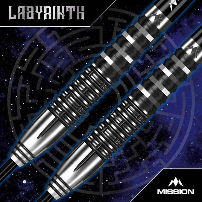 Mission Labyrinth 90% Tungsten Darts - Black - Steeldart