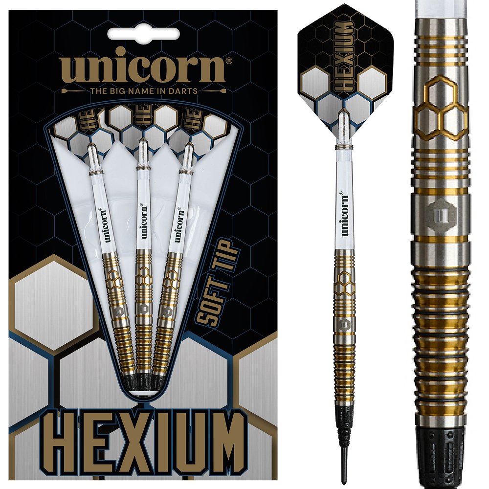 Unicorn Hexium 3 Gold Black 90% Tungsten - Softdart