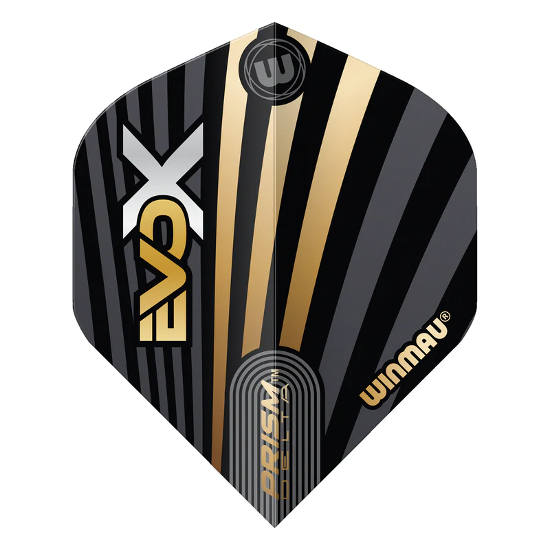 Winmau Prism Delta MvG EvoX Dart Flights - Black & Gold