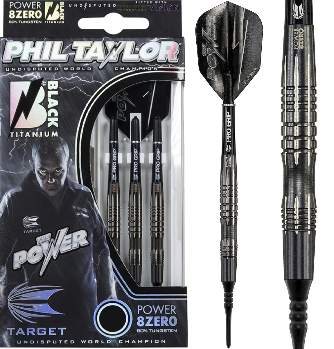 Phil Taylor Power 8Zero Black P8Z3 Target - Steeldart