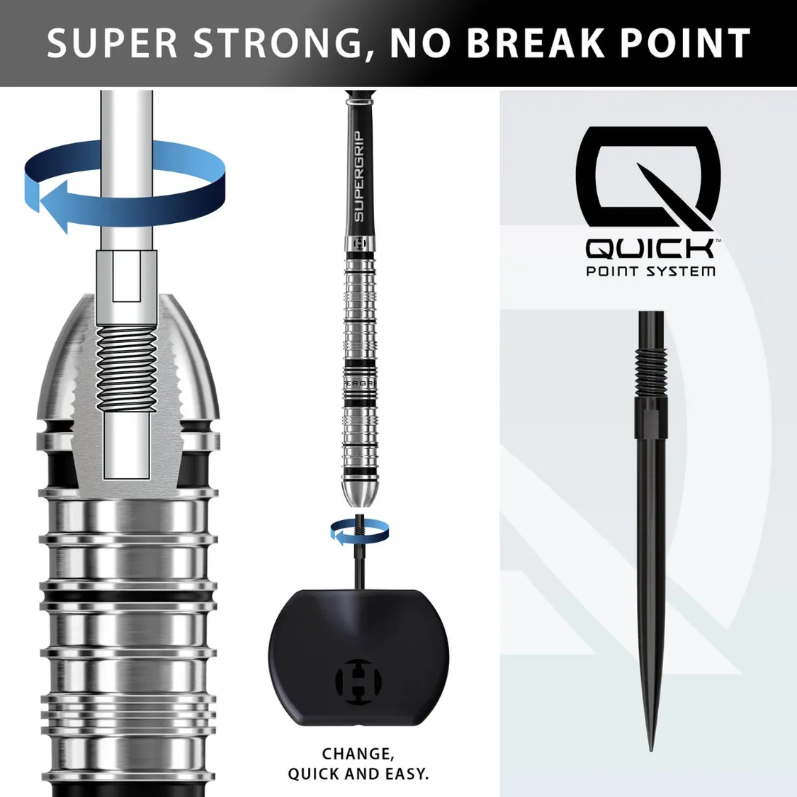 Harrows Supergrip QP - Quick Point Darts - Steeldarts
