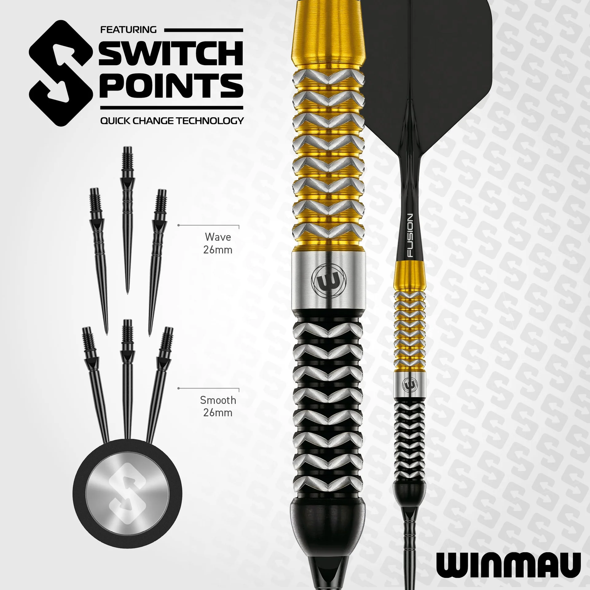 Winmau Exion Parallel Switch Points Wechselspitzen - Steeldart