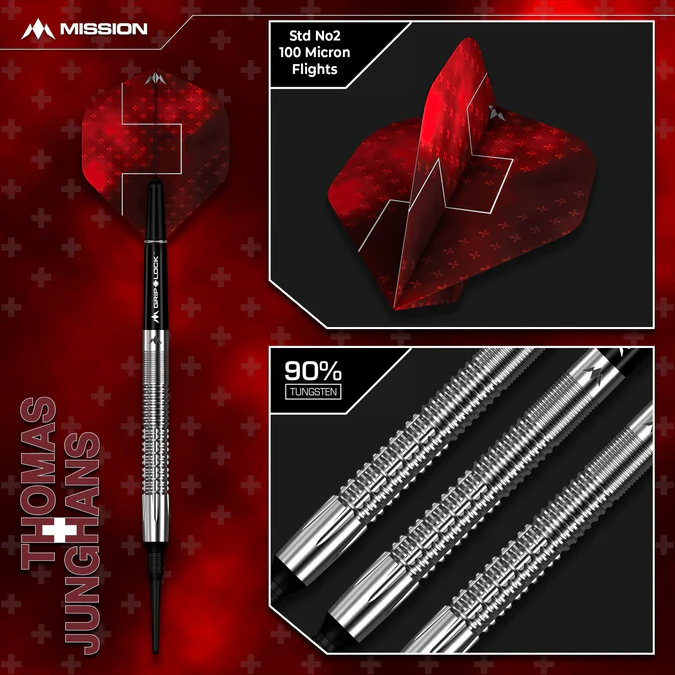 Thomas Junghans Mission 90% Tungsten Darts - Silver - Softdart