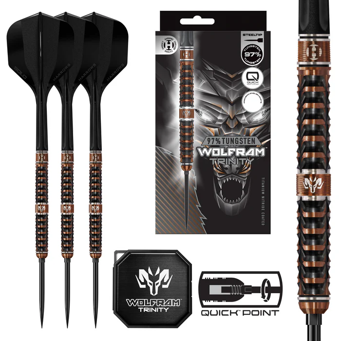 Harrows Wolfram Trinity 97% - Quick Point Wechselspitzen - Steeldarts