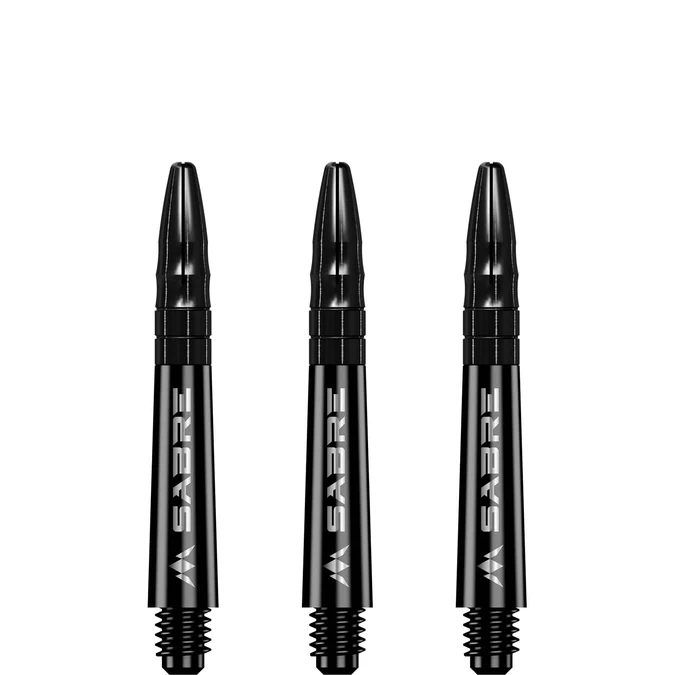 Mission Sabre Shafts - Polycarbonate Dart Stems - Black - Black Top