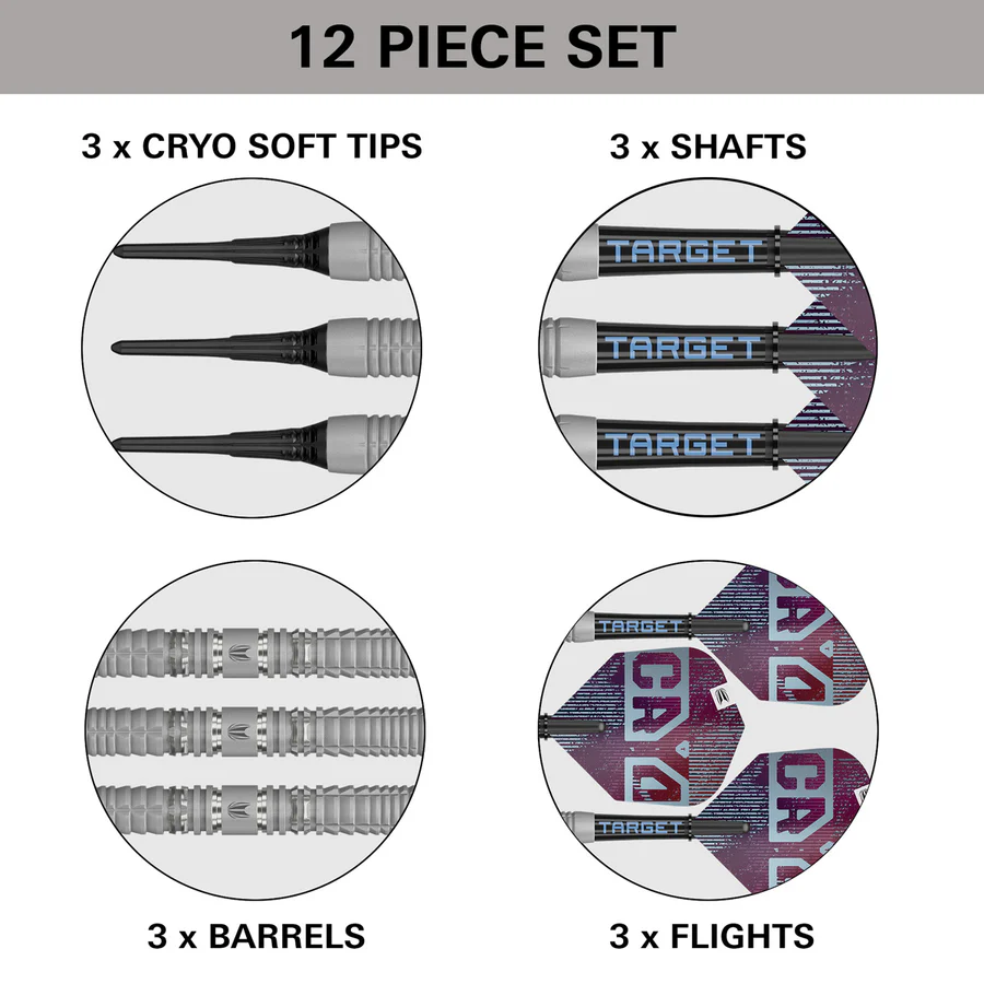 Target Cryo 12 Soft Tip Darts 90% Tungsten - Softdart