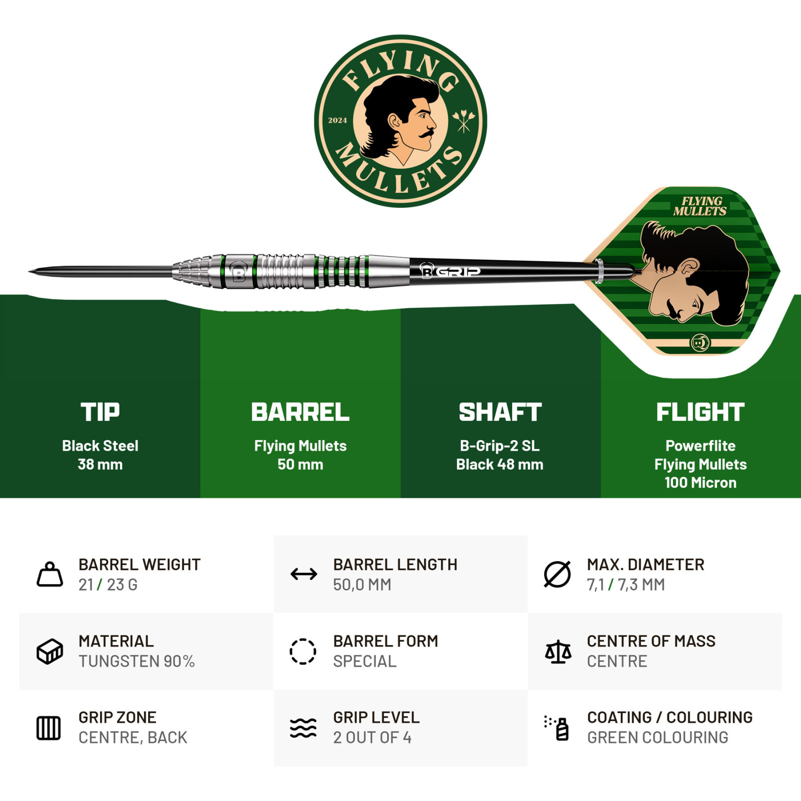 Bulls Flying Mullet - Steeldart