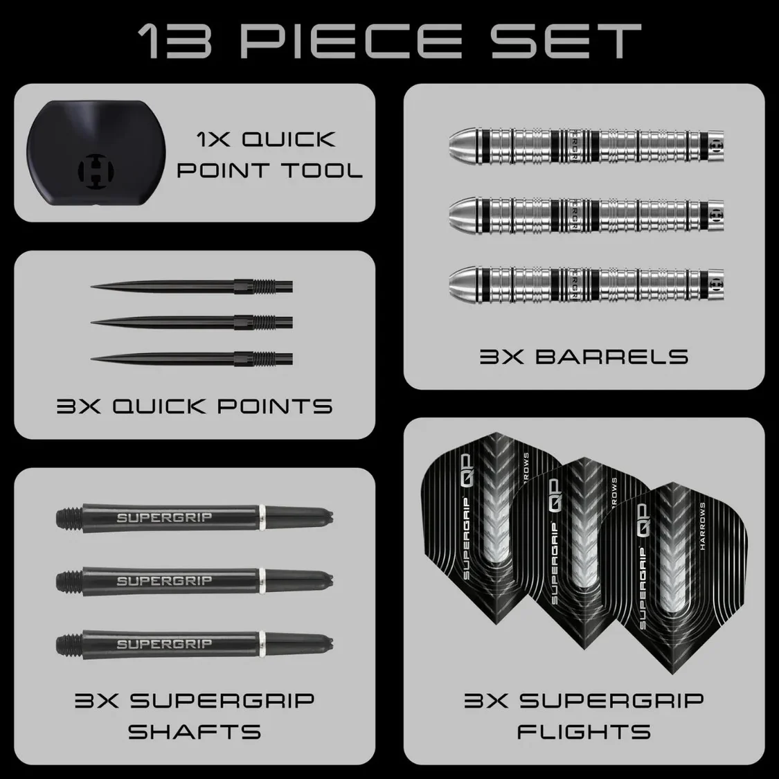 Harrows Supergrip QP - Quick Point Darts - Steeldarts