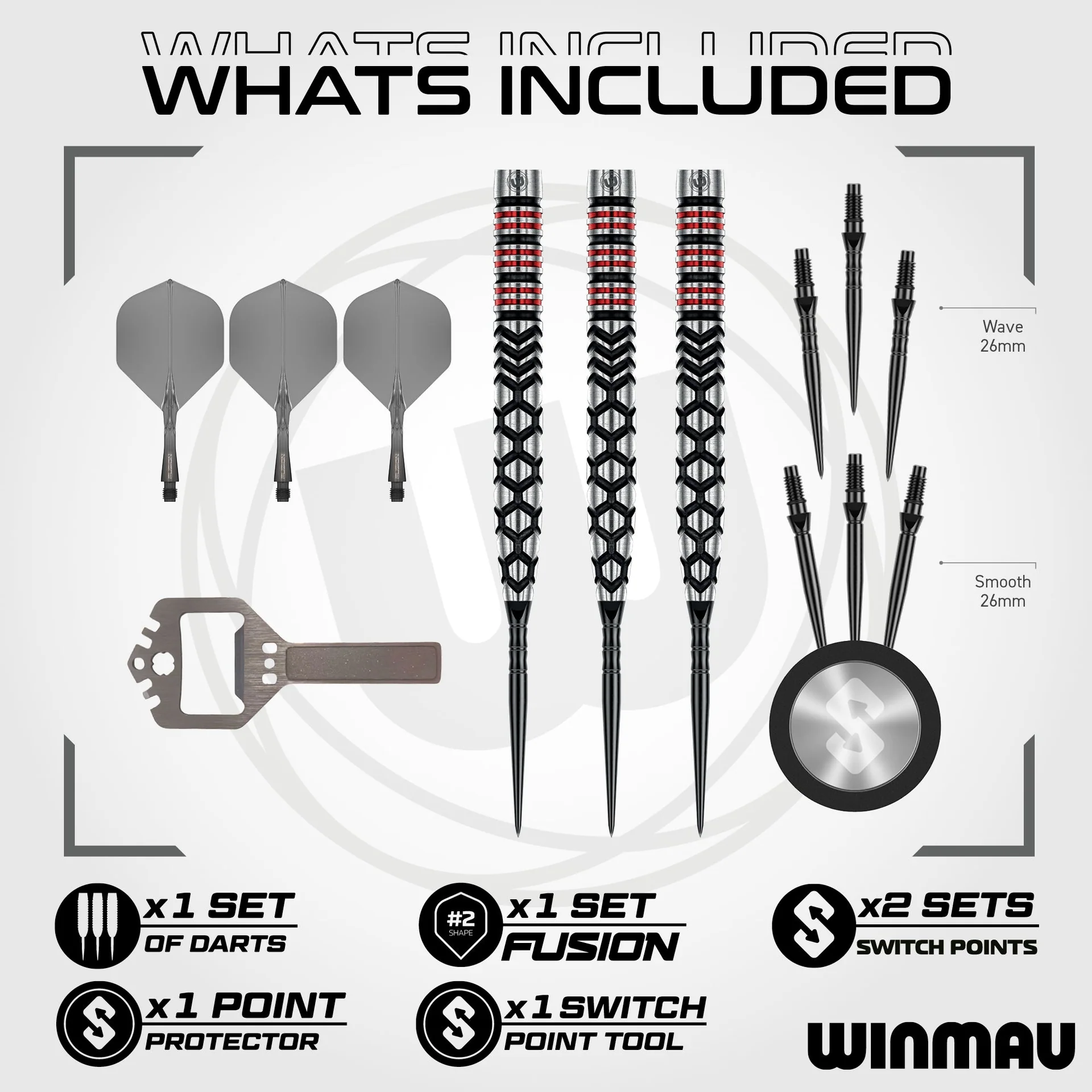 Winmau Fornax Tapered Switch Points Wechselspitzen - Steeldart