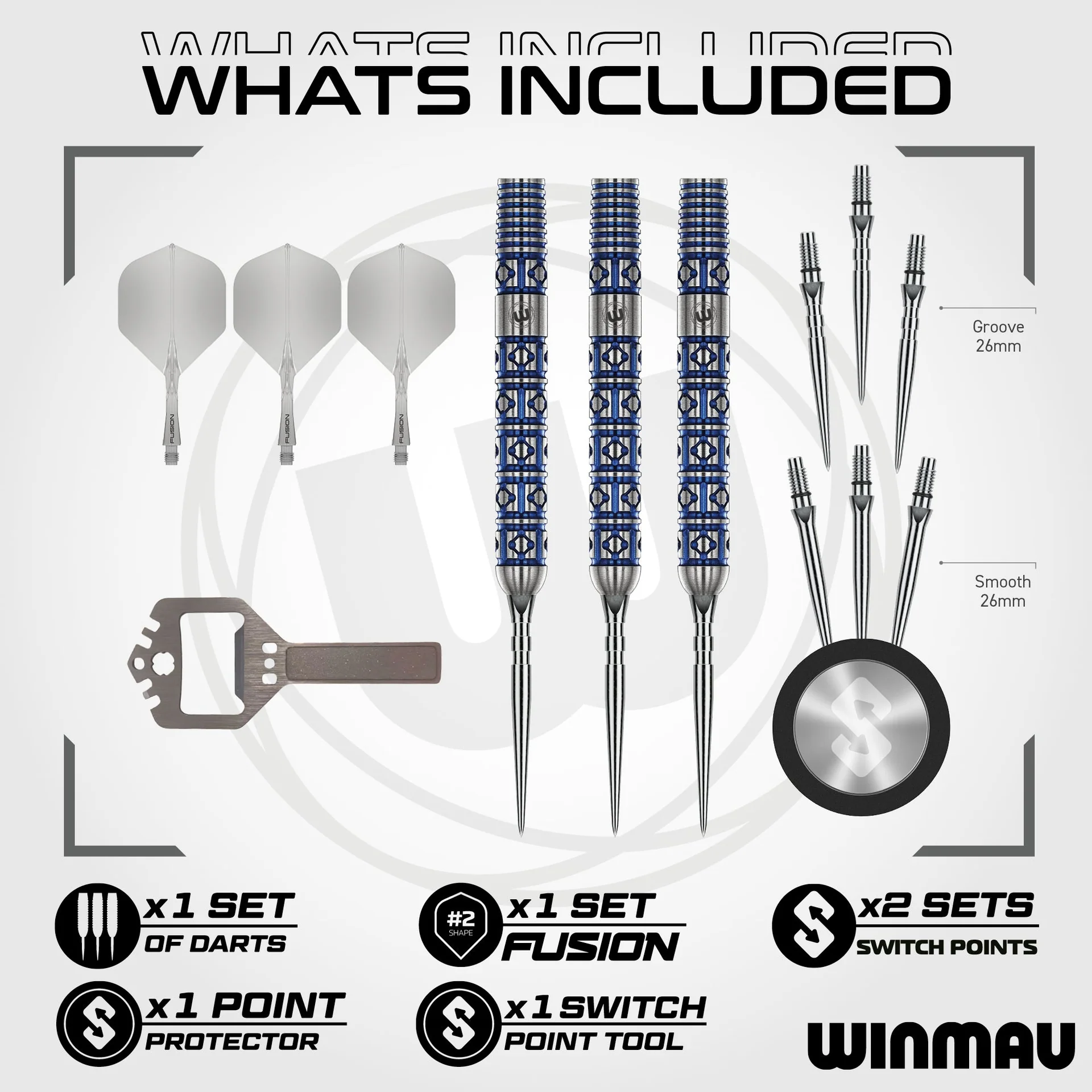 Winmau Lunaris Parallel Switch Points - Wechselspitzen - Steeldart