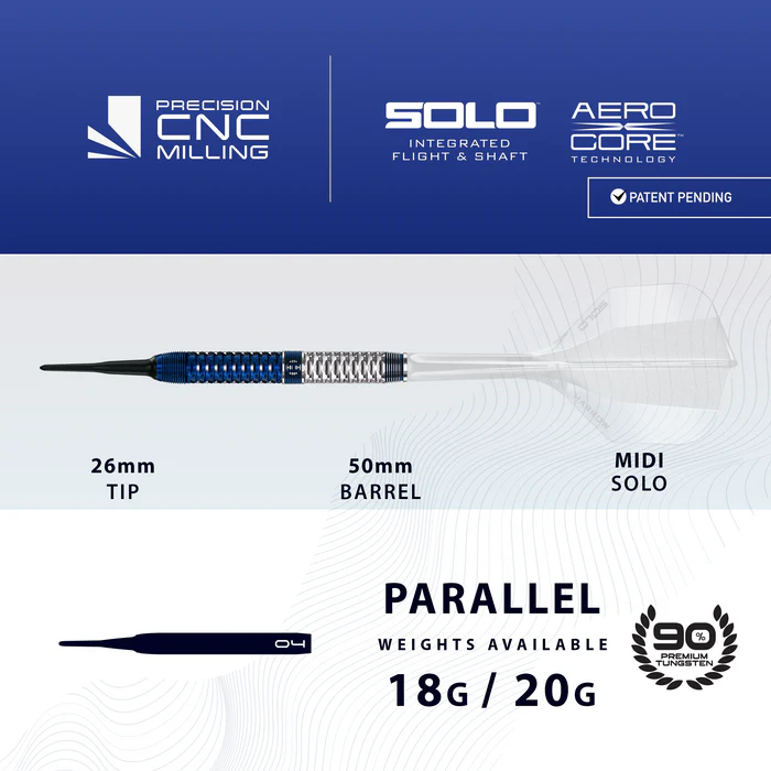 Harrows Geo Parallel Soft Tip 90% Tungsten - Softdart