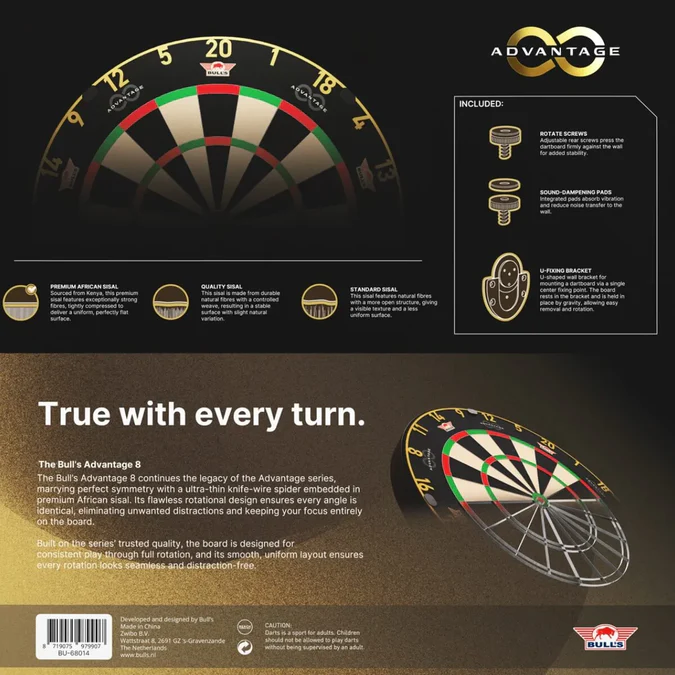 Bull's NL Advantage 8 Steeldartscheibe - Dartboard