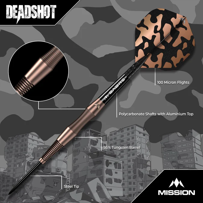 Mission Dead Shot Darts - 95% Bronze - Steeldart