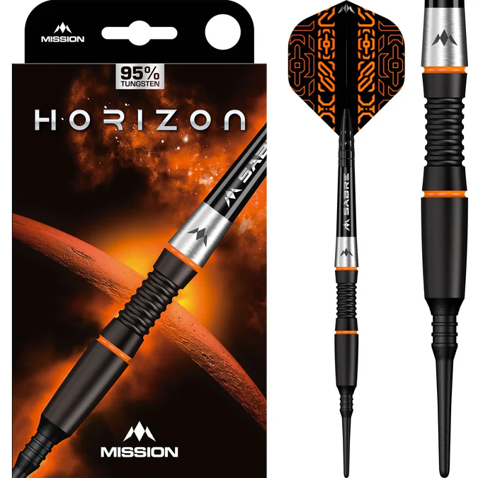 Mission Horizon Darts - 95% Black & Orange - Softdart