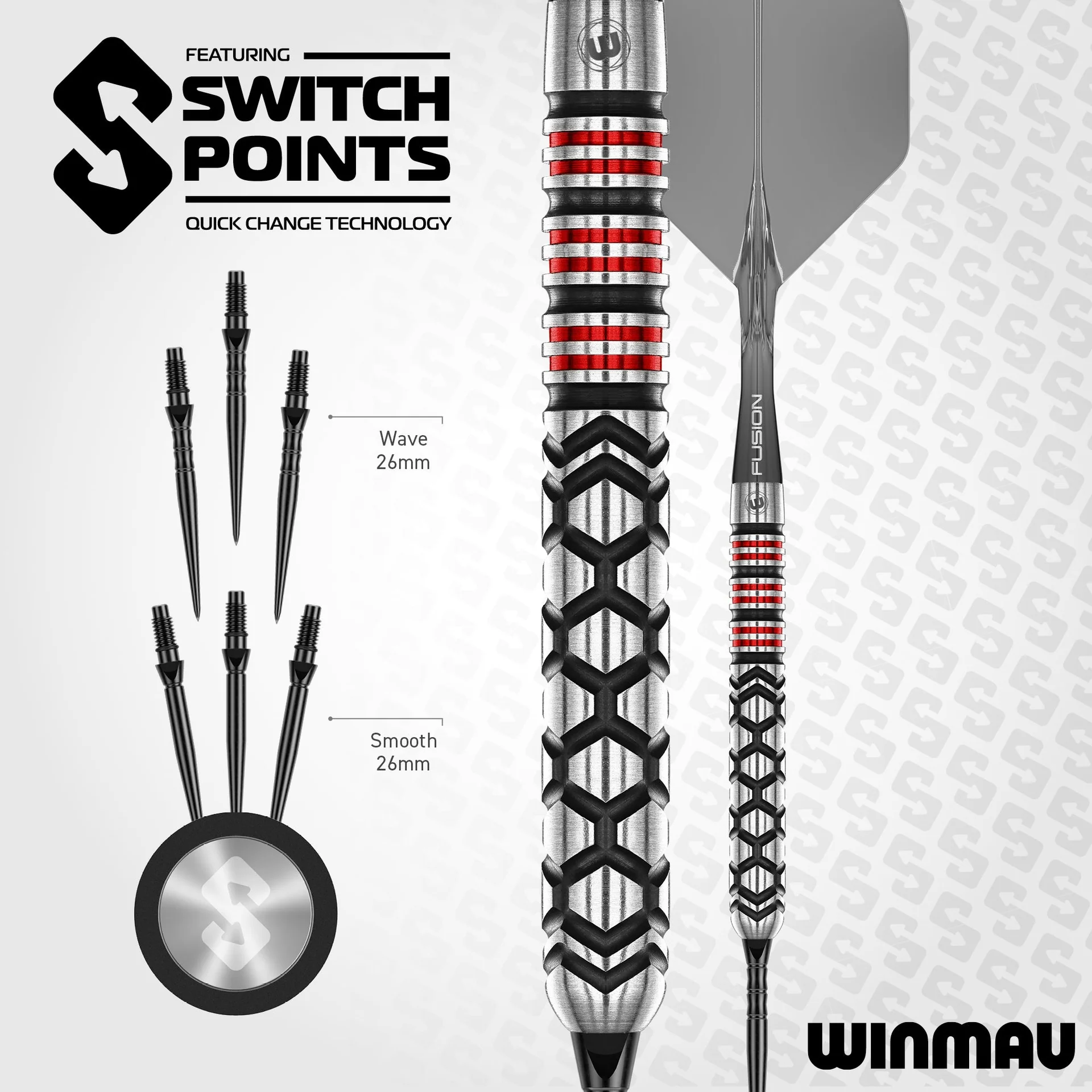 Winmau Fornax Parallel Switch Points - Wechselspitzen - Steeldart