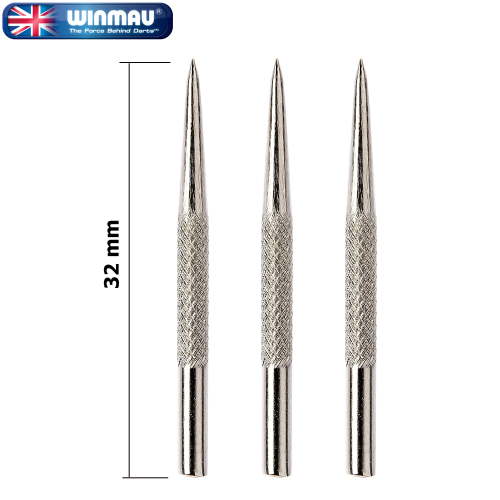 Winmau Knurled Silver-Effect Points - Wechselspitzen silber