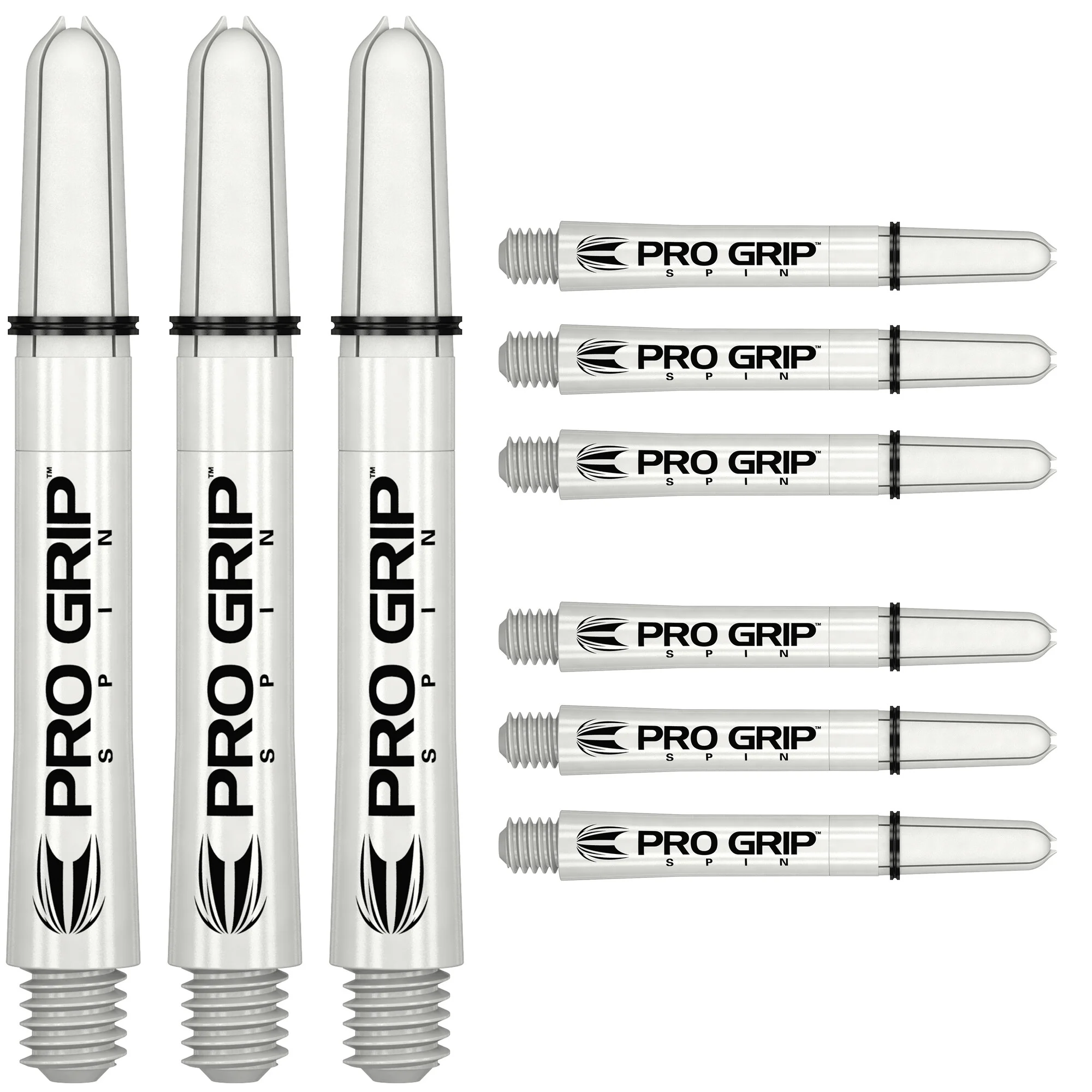 9er Packung Target Shaft Pro Grip Spin - White