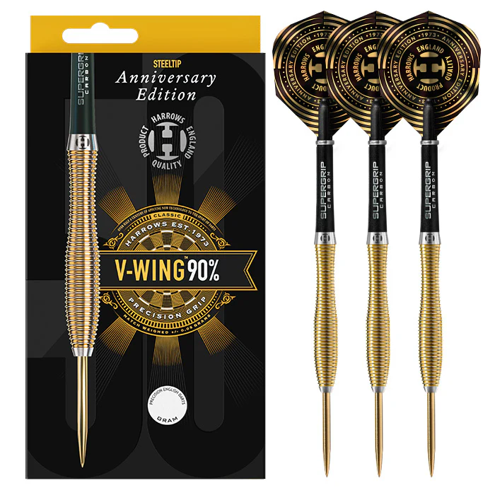 Harrows V-Wing 90% Tungsten Steel Tip Darts - Steeldart