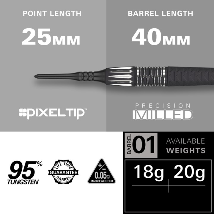 Phil Taylor Raw Power G11 95% Soft Tip Darts 2024 - Softdart