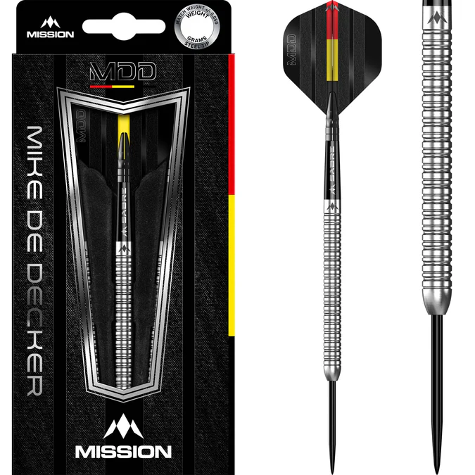 Mike De Decker Darts 95% Tungsten Silver Mission - Steeldart
