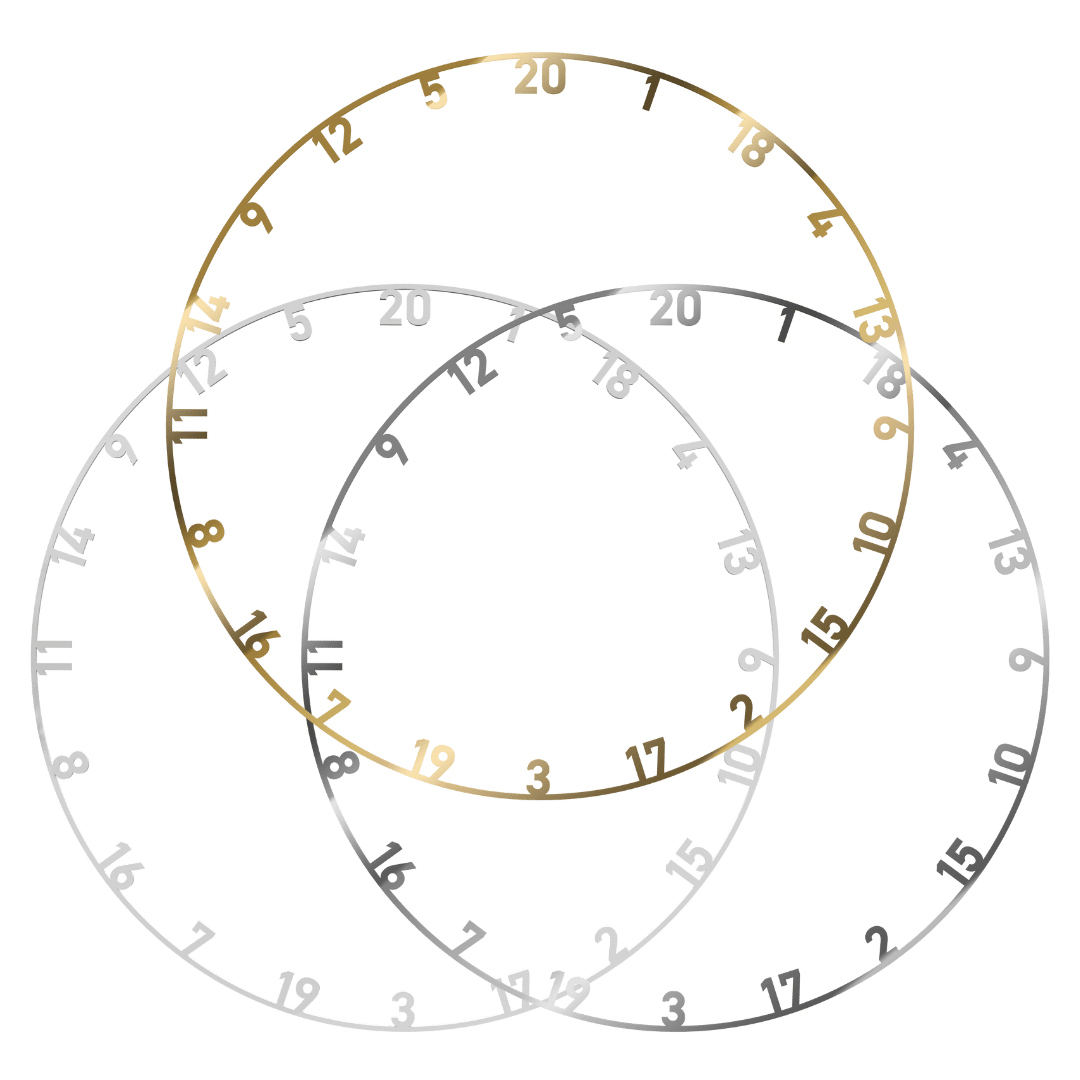 Bull's NL Metal Number Ring Set - 3 Stück