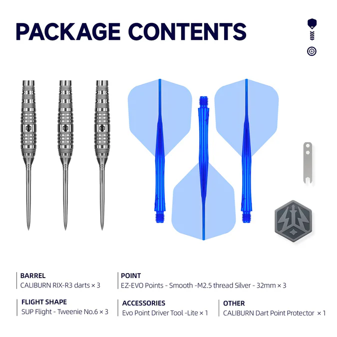 Caliburn Rix Darts R3 90% Tungsten - Steeldart