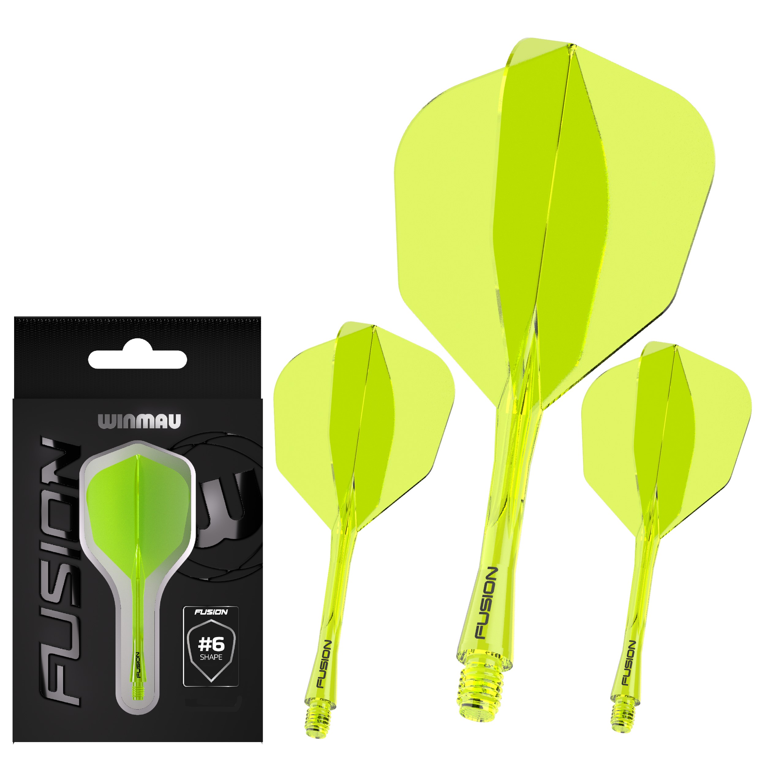 Winmau Fusion No6 Integrated Flight & Shaft - neon yellow