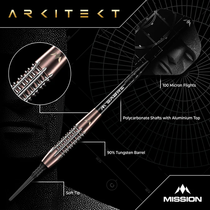 Mission Arkitekt Darts - 90% Bronze - Softdart